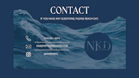 a business card with the word contact on it
