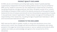 a document with the words'product quality disclosing'