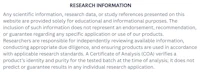 a white paper with the words research information